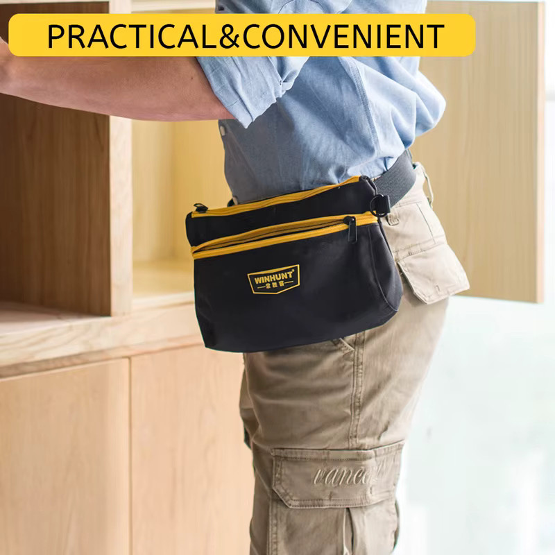 WINHUNT Multifunktionale Hardware-Werkzeugtasche mit großem Fassungsvermögen in Gelb-Schwarz - Bild 3