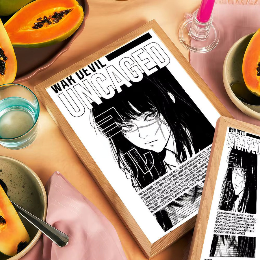 Japan Classic C-Chainsaw Man Selbstklebendes Anime Kunstposter in Schwarz und Weiß von Rastar - Bild 5