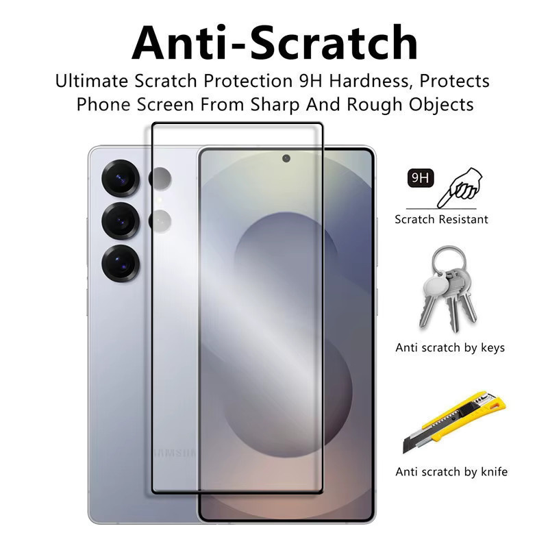 6-in-1 Schutzset für Samsung Galaxy S26 Ultra S25 FE S24 S23 S22 S21 Plus mit 9H gehärteter Glas Schutzfolie und Soft Fiber Objektivschutz in Transparent und Multicolour - Bild 3