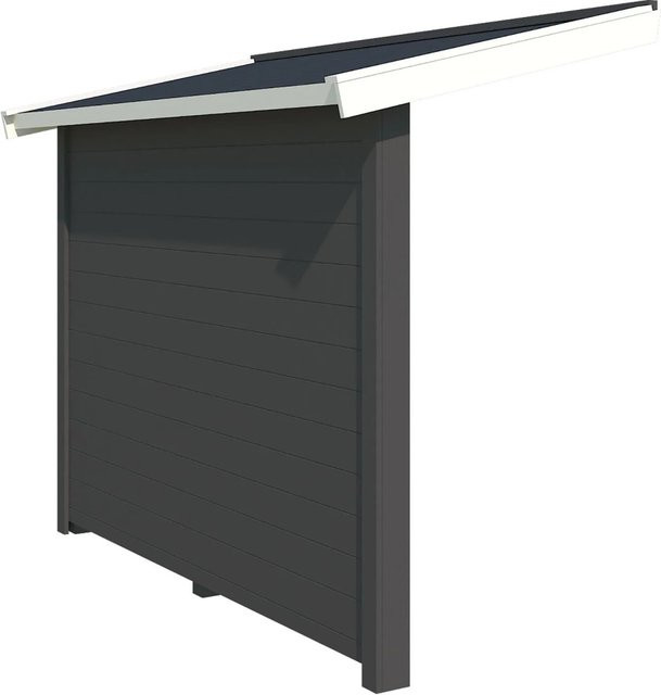 Lasita Maja Schleppdach mit Seitenwand in Grau, B/H: 220 x 90 cm - Bild 1