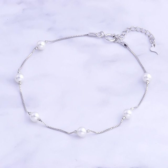 Wucifang Jewelry Armband, 925 Silber, weiße Muschelperlen, Damen - Bild 1