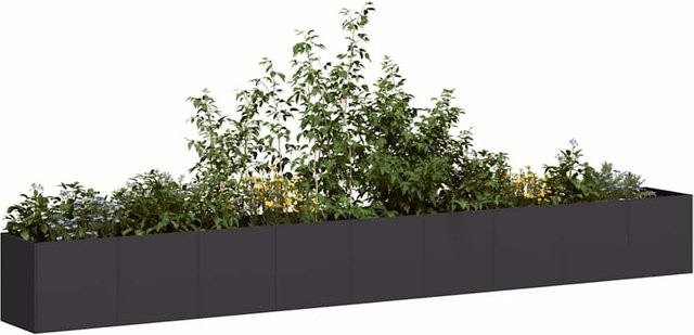 vidaXL Pflanzkübel aus Stahl in Schwarz, B/T/H: 360 x 40 x 40 cm - Bild 3