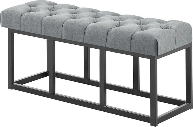 DELUKE Sitzbank MEXICO Polsterbank aus Stoff in Dunkelgrau, B/T/H: 100 x 38 x 46 cm - Bild 1