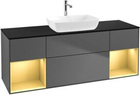 V&B Waschtischunterschrank Finion in Anthrazit lackiert, Breite: 160 cm, Tiefe: 50,1 cm, Höhe: 50,1 cm - Bild 1