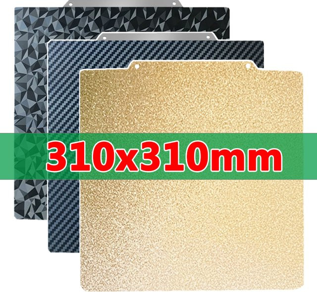 Doppelseitiges Federstahlblech für QIDI Plus4 und beheiztes Bett, Gold, 310 x 310 mm - Bild 1