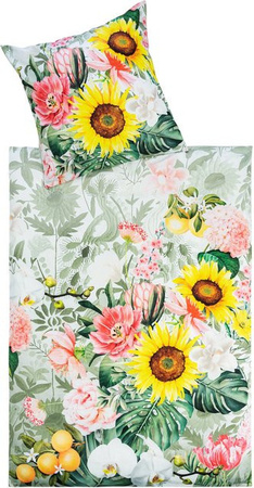 Bettwäsche Blütenpoesie von viva domo, 2-teilig, floral, multicolor, reversible, B/H: 135 x 200 cm