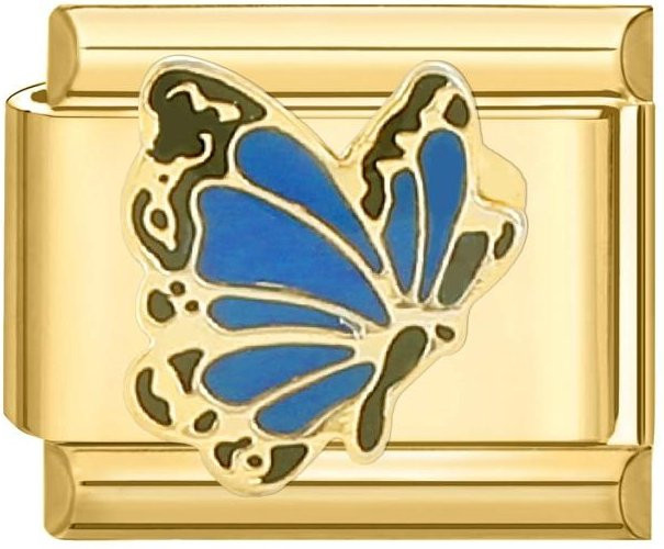 Charm-Glied Edelstahl, Gold, Schmetterling, Katze, Damen - Bild 1