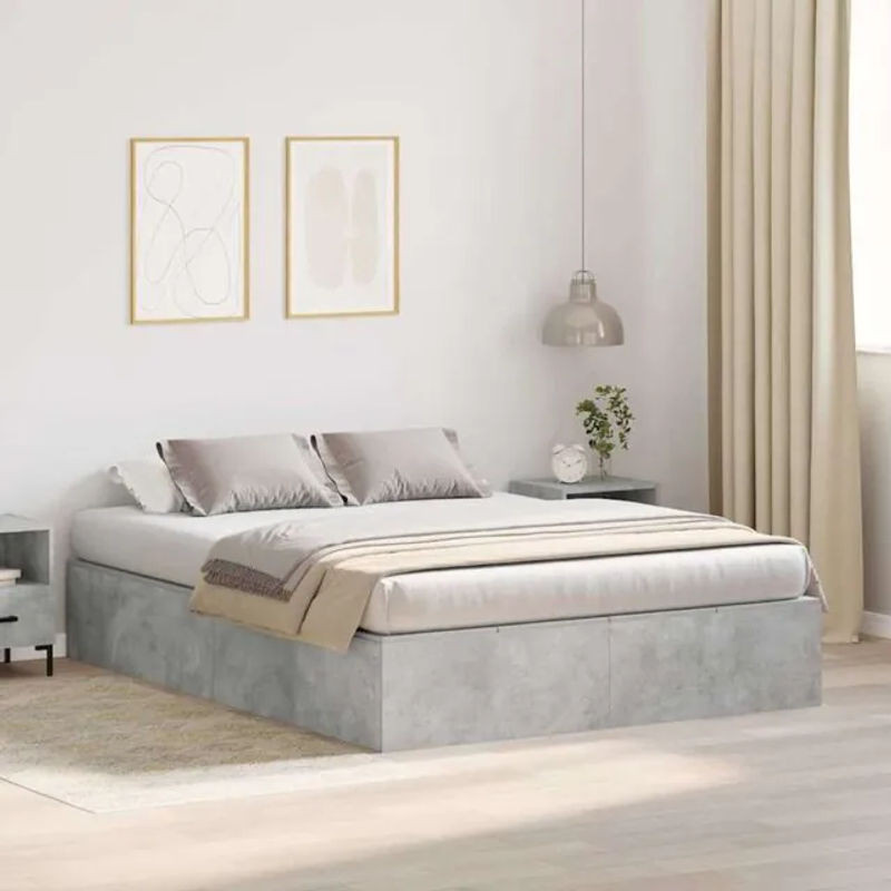 Modernes Funktionsbett Vidaxl aus Holzwerkstoff in Grau, B/T/H: 200 x 150 x 31,5 cm - Bild 1