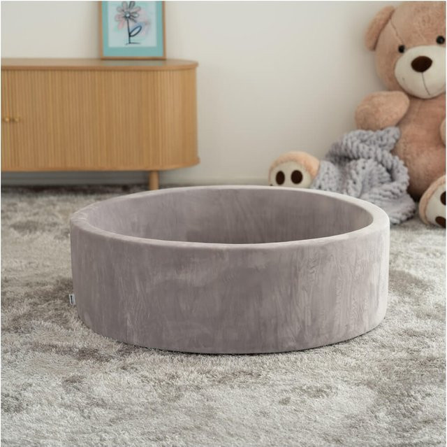 HOME DELUXE Bällebad Samt TWIRL, Grau - Bild 1