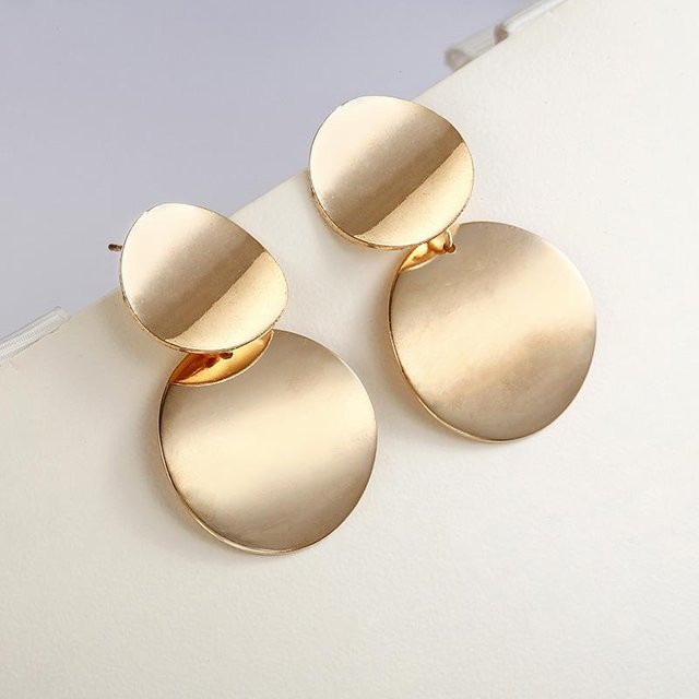 YULIN Ohrringe, Gold, Damen, Geometrische Kreis Anhänger - Bild 1