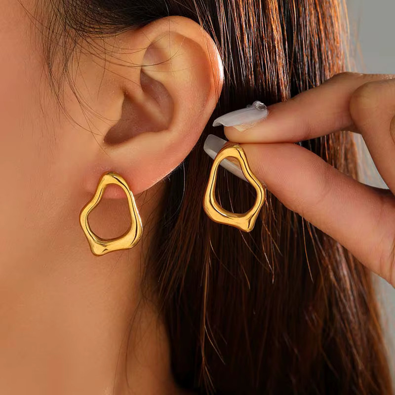 sharelucky Ohrstecker Edelstahl, Gold, Damen - Bild 2