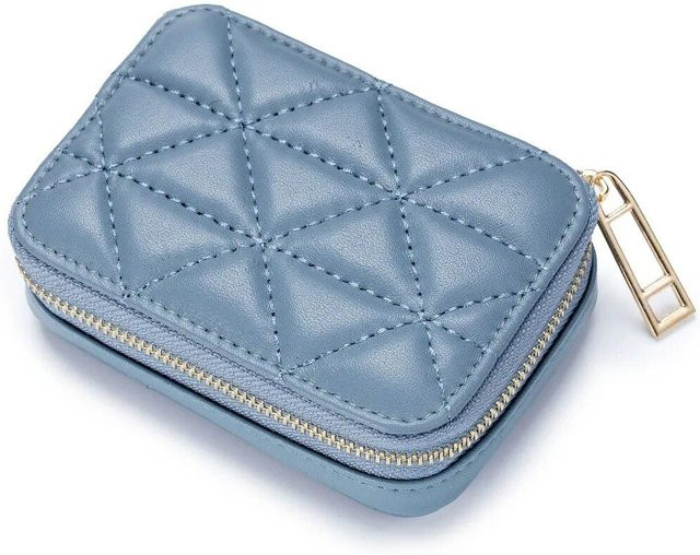 Mango Event Kosmetik Tasche aus echtem Leder, blau, Damen - Bild 1