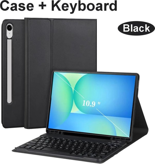 Funda English Tastaturhülle für Samsung Galaxy Tab S10 FE 10,9 Zoll SM-X520/X526/X526B in Schwarz - Bild 1