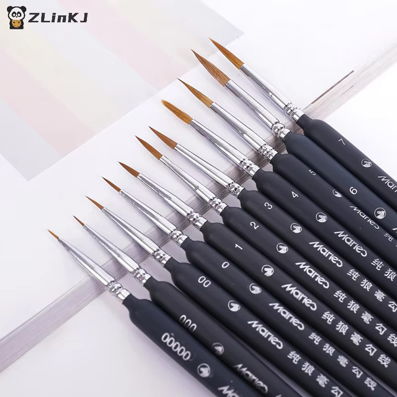 Professionelle Miniatur-Nylon-Pinsel für Acrylmalerei in Schwarz, Set mit 3/5/6 Stück, Größen 000 bis 3 - Bild 2