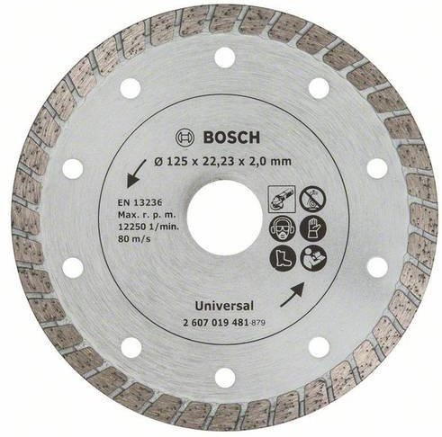 Bosch Diamanttrennscheibe Turbo für Beton und Stein, Durchmesser: 125 mm, Farbe: Silber - Bild 1