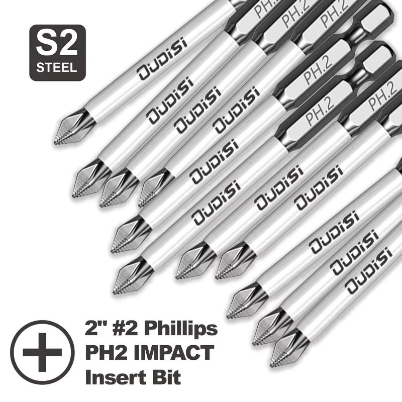 Galacok Kreuzschlitz-Schlagschrauber-Bits aus legiertem Stahl, 70 mm Länge - Bild 2