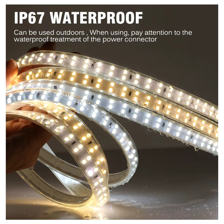 TRANYTON LED-Streifen wasserdicht mit EU-Stecker, zweireihig SMD2835, 180 LEDs/m, 220 V, CCT-Farbtemperatur wählbar - Bild 4