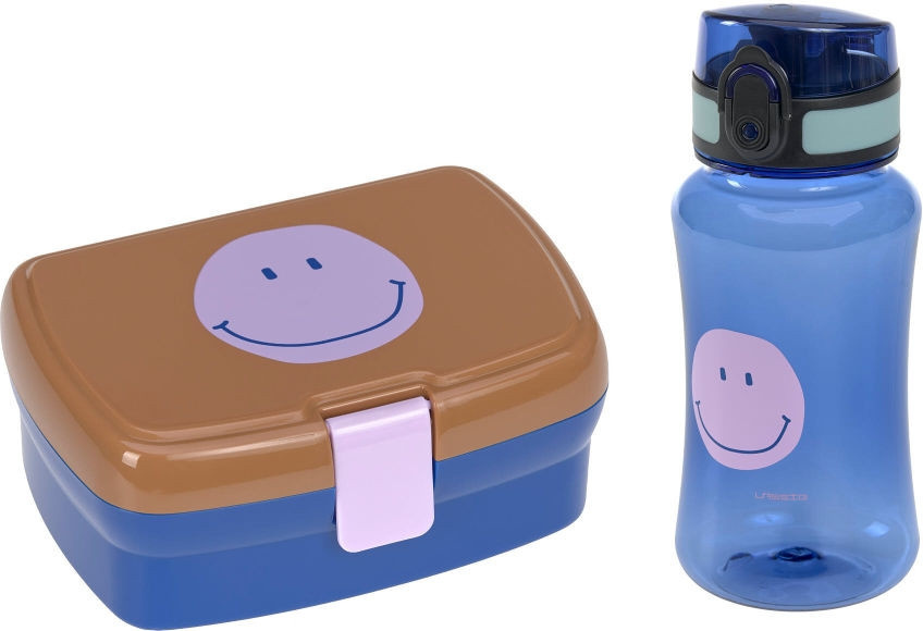 Lässig Lunch Set Little Gang Smile in Caramel und Blue mit Unterteilungen und auslaufsicherem Deckel - Bild 4