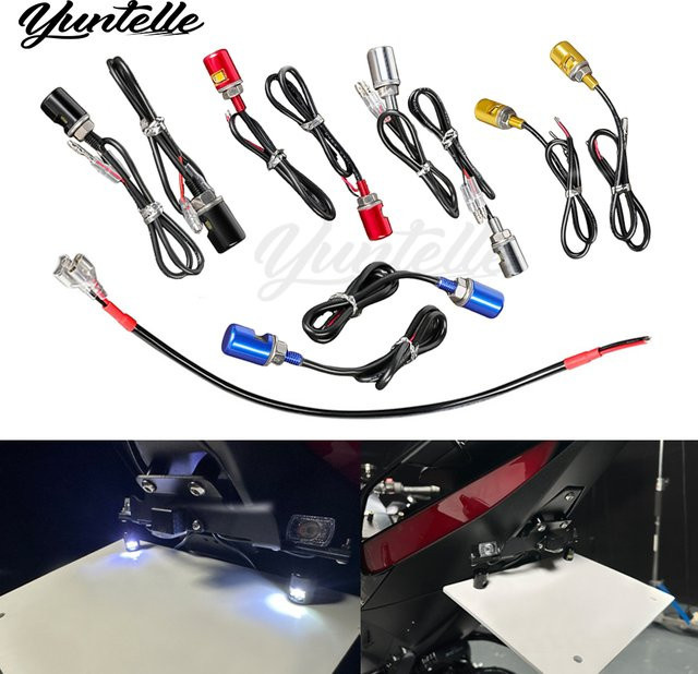 Wasserdichte LED Kennzeichenbeleuchtung mit 6mm Schraube für Motorrad und Fahrrad, weißes Licht, Metall - Bild 1