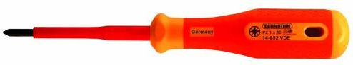 Bernstein Tools VDE Kreuzschlitz-Schraubendreher PZ 2 in Rot, Klingenlänge: 100 mm - Bild 1