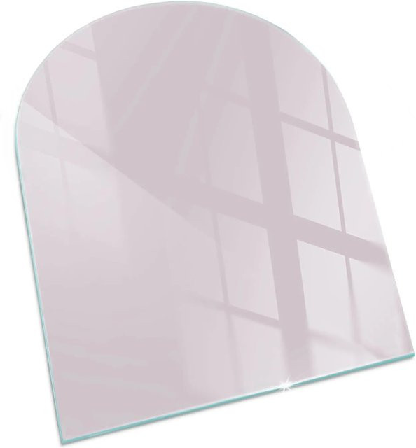 Tulup Funkenschutzplatte für Kaminöfen aus Glas in Lila, Halbkreis, B: 80 cm, T: 70 cm - Bild 1