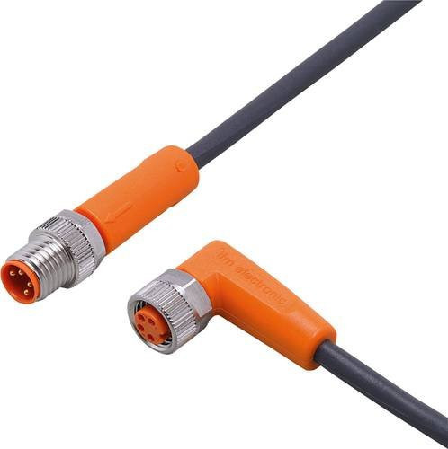 ifm electronic EVC301 Verbindungsleitung mit Stecker gerade und Buchse gewinkelt, 4-polig, Länge: 0,6 m - Bild 1