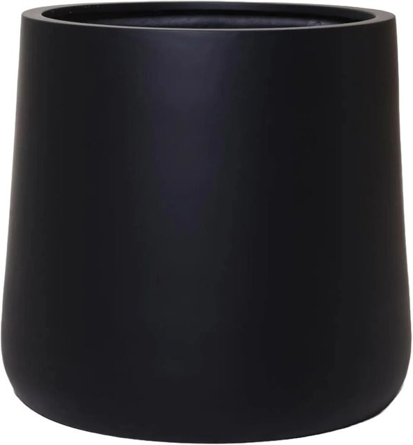 Vivanno Blumentopf Vekra konisch aus Fiberglas in Schwarz, B/T/H: 42 x 42 x 40 cm - Bild 1