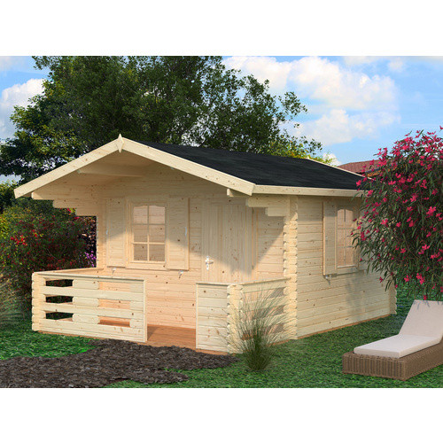 Blockbohlenhaus PALMAKO Emma aus Holz in Braun, B/H/T: 394 x 257 x 330 cm - Bild 2
