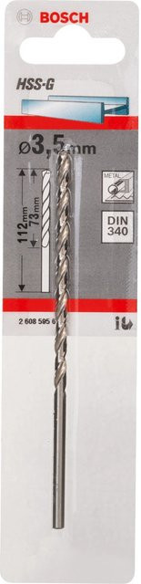 Bosch HSS-Metallbohrer DIN 340 aus Edelstahl in Silber, Durchmesser: 35 mm, Länge: 112 mm, Breite: 35 mm, Tiefe: 73 mm - Bild 1