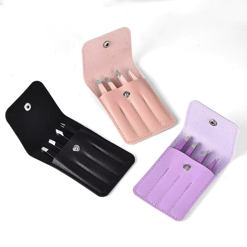 Ouriner Augenbrauenpinzette, 4 Stück, Edelstahl, Purple, Unisex - Bild 3