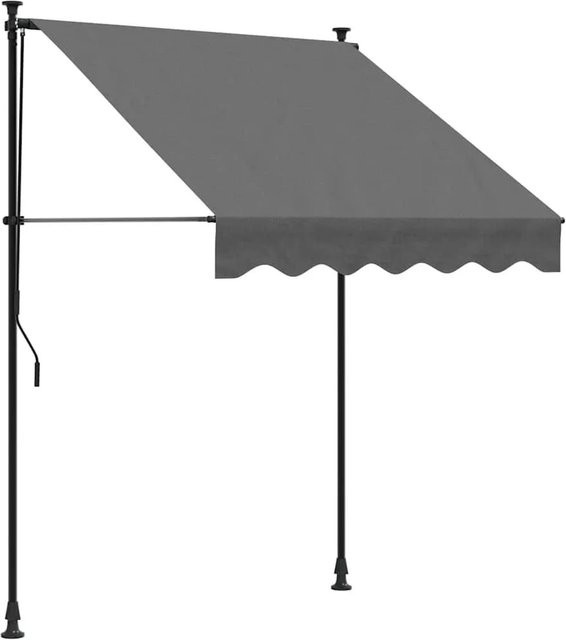 vidaXL Einziehbare Markise aus Polyester und Stahl in Anthrazit B/T: 150 x 150 cm - Bild 1