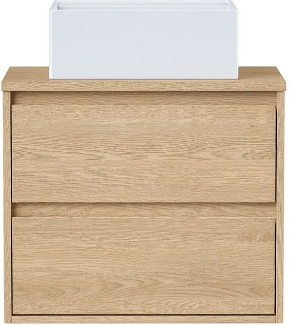 Milipam Einzelwaschtisch in Naturfarben mit Eichenholzfurnier, Breite: 60 cm - Bild 1