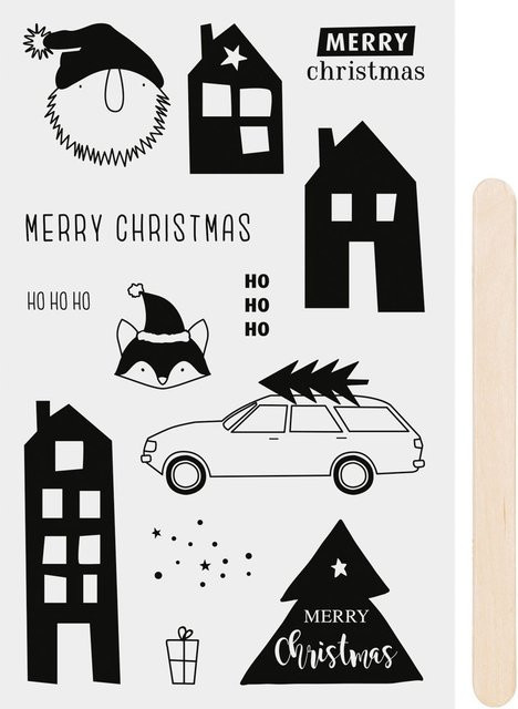Heyda Rubbel-Sticker Xmas in Schwarz für die Weihnachtszeit - Bild 1