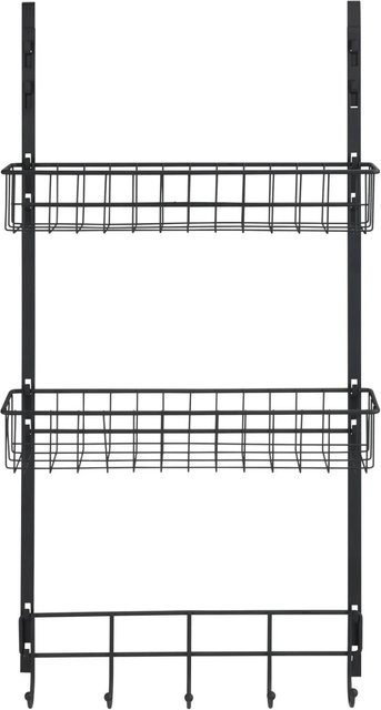 Wenko Türregal aus Metall in Schwarz, B/H/T: 39,5 x 75 x 10 cm - Bild 1