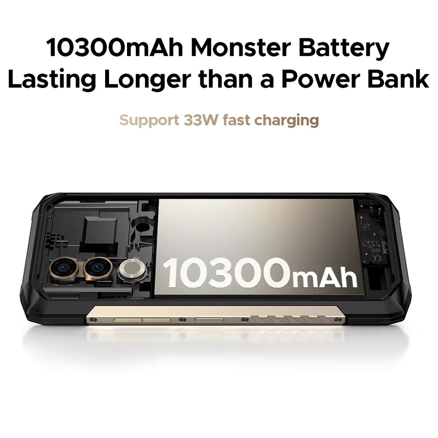 DOOGEE Blade20 Turbo 5G Robustes Smartphone in Schwarz mit 6,6 Zoll Display, 10300mAh Akku, 8GB RAM, 256GB Speicher, 50MP Kamera und Android 15 sowie NFC - Bild 4