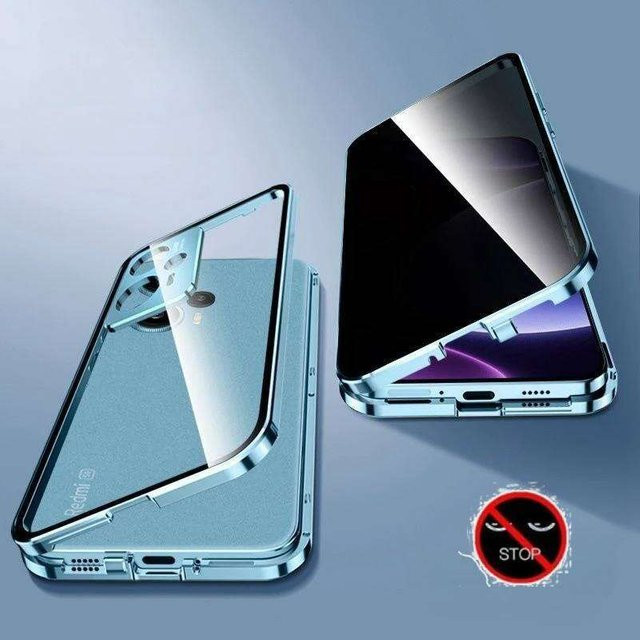 Magnetische 360° Anti-Spionage-Schutzhülle für Xiaomi Redmi Note 15 14 Pro 13 Pro+ 5G mit gehärtetem Glas Kameraschutz in Himmelblau - Bild 1