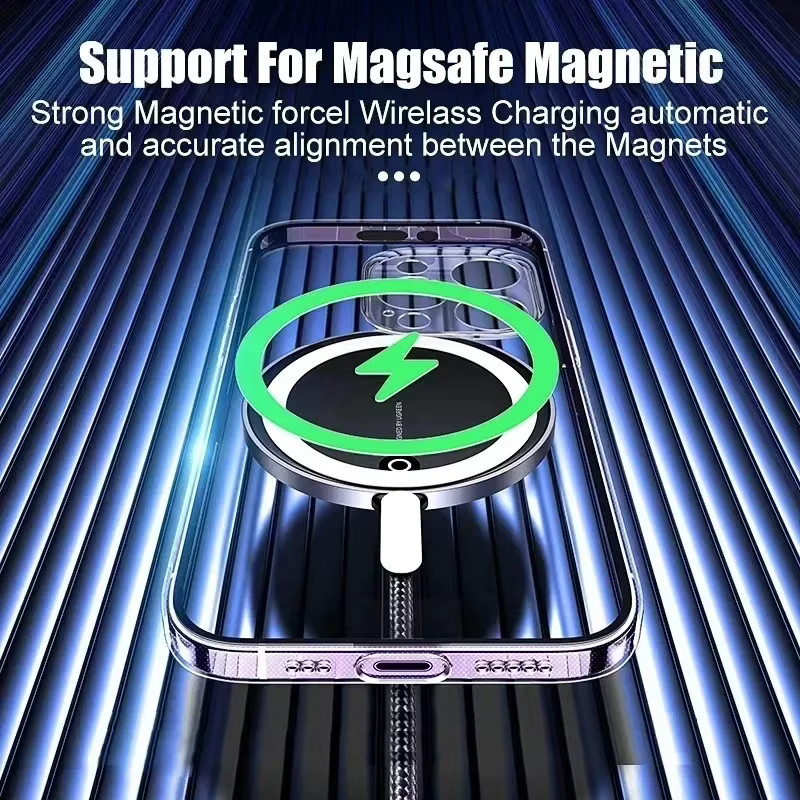 CYYWN Magnetische MagSafe Schutzhülle für iPhone 16 15 14 13 12 Pro Max Plus Transparent - Bild 3