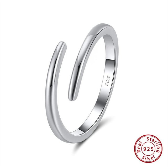 Ring 925 Silber, Weiß, Damen, verstellbar - Bild 1