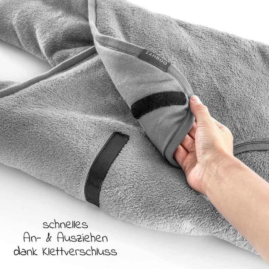 Zamboo Einschlagdecke mit Füßen für Babyschale und Kindersitz für den Winter in Grau - Bild 4