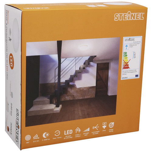 Steinel RS 16 S LED Wand- und Deckenleuchte mit Bewegungsmelder, Weiß, Opal Glas, IP44, Warmweiß - Bild 3