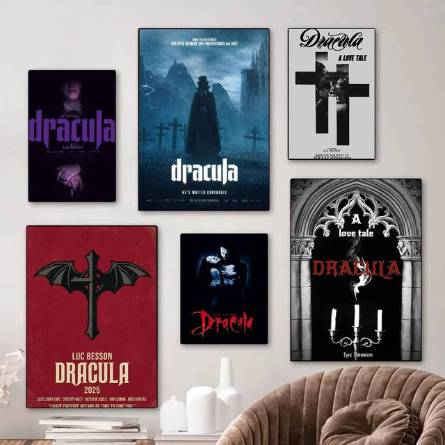 Selbstklebendes Poster Dracula A Love Tale im Vintage-Stil für deine Heimdekoration, B: 15,0 cm, H: 10,0 cm - Bild 1