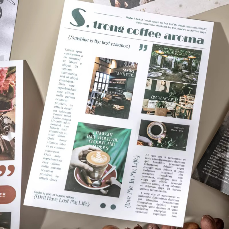 Mr. Paper Coffee Magazine Stanzpapier-Set in Multicolour für Scrapbooking, Junk Journals und DIY-Collagen - Bild 1