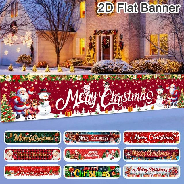 VIKAMA Weihnachts- und Neujahrs-Banner zur Dekoration für Innen- und Außenbereiche - Bild 1