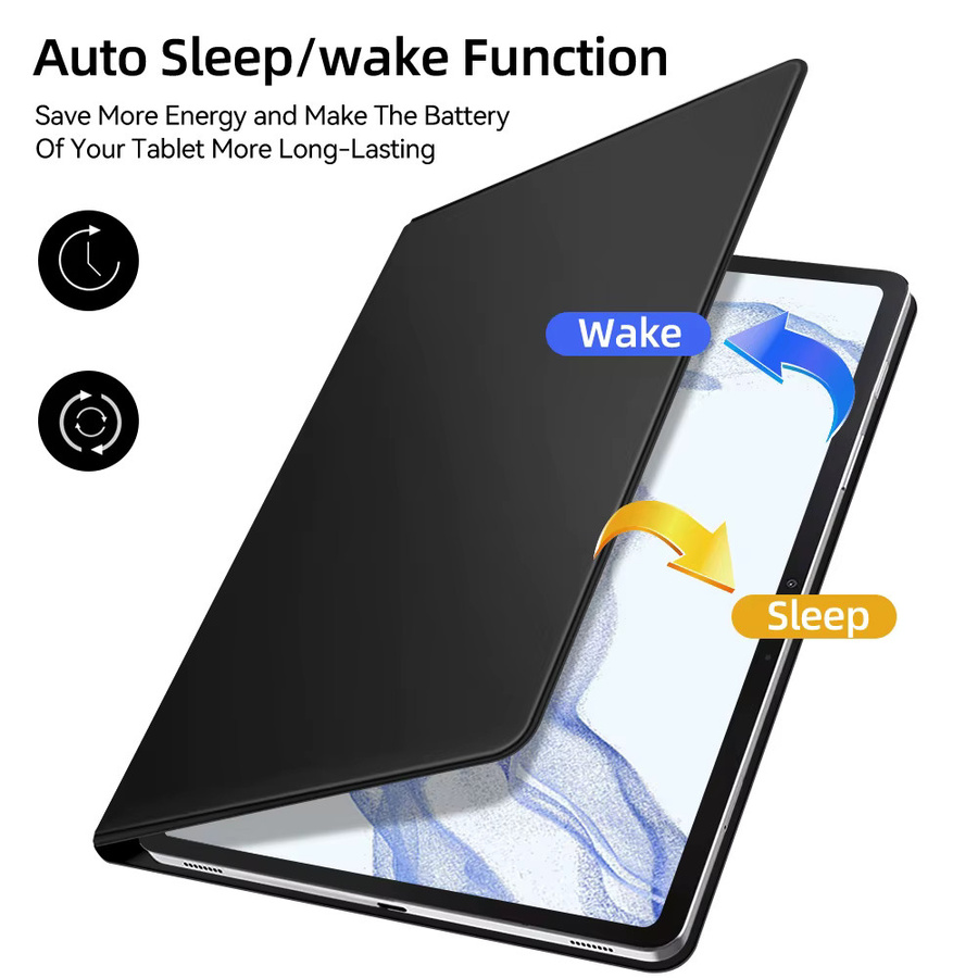 Magnetische Schutzhülle mit Stifthalter für Samsung Galaxy Tab S6 Lite, S7, S8, S9, S7 FE, S8/S9/S10 Ultra in Schwarz - Bild 2