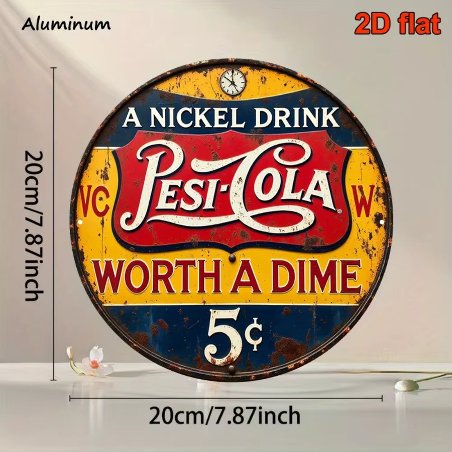 CIFBUY Vintage Aluminium-Schild Retro Metall-Wanddekoration Multicolour B: 20,32 cm, H: 20,32 cm - Bild 5