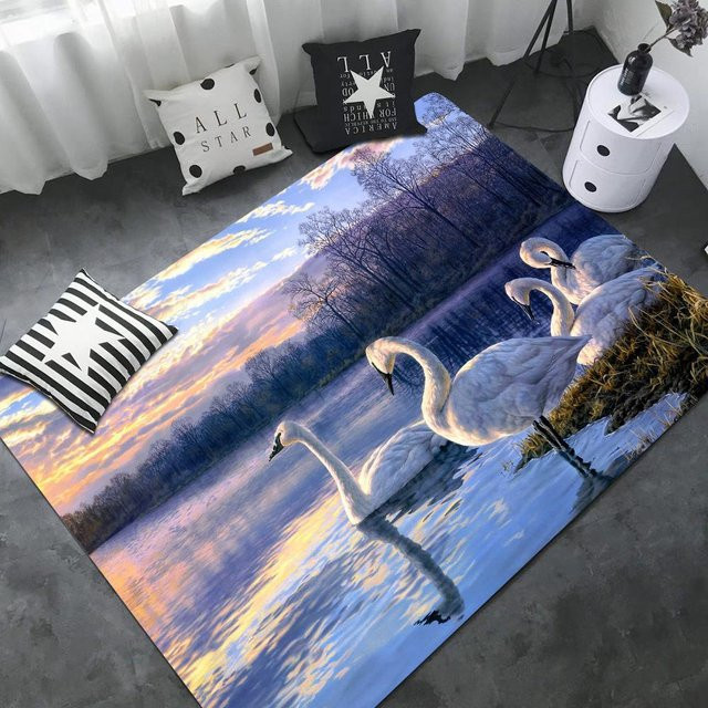 Rutschfeste Schwan Badezimmermatte von JGJG in Multicolour, B/T: 60 x 40 cm - Bild 1