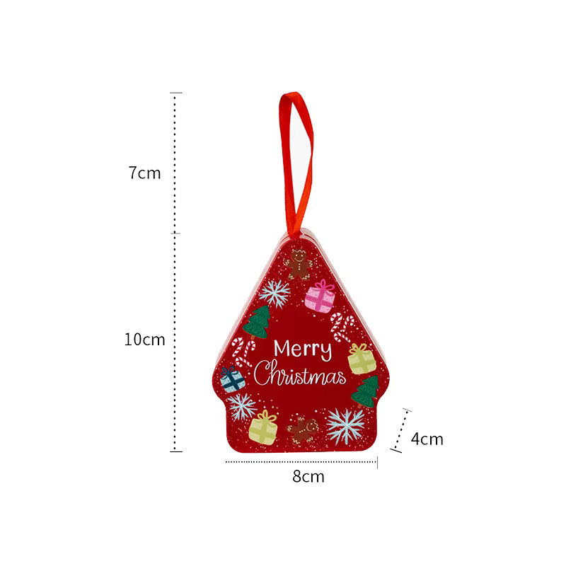 Weihnachten Zinn Geschenkbox mit Cartoon-Print als Cookie-Verpackung und Aufbewahrungsdose in Weiß - Bild 4