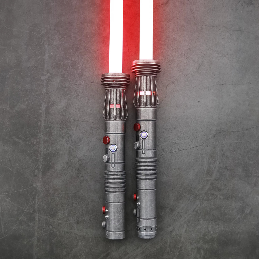 TXQSABER Star Wars Darth Maul Schweres Duell-Lichtschwert, Bluetooth, Farbwechsel, Rot - Bild 2