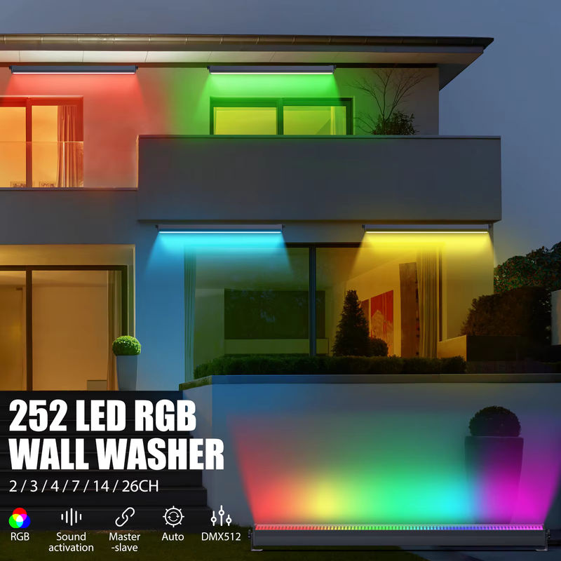 U'King 2er-Set RGB LED Wall Wash Light mit 252 LEDs, DMX512 Bar Bühnenlicht für DJ, Konzert und Hochzeit, Schwarz, Multicolour - Bild 2