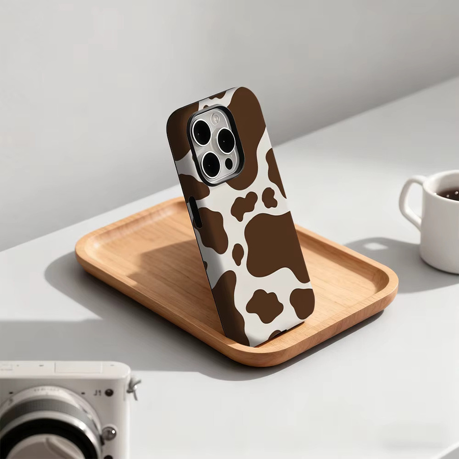 Handyhülle mit Kuh-Druck für iPhone 17 16 15 14 13 12 Pro Max Plus mit doppelschichtiger Rückseite von Potdemiel - Bild 2